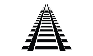 Railroad tracks vector silhouette