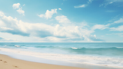 Obraz premium Tranquil Beach with Clear Blue Skies