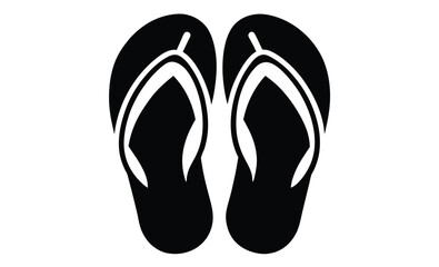 flip flops black vector icon silhouette
