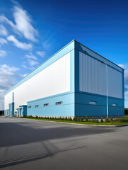 Obraz premium Spacious Industrial Warehouse on a Sunny Day