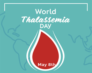 World Thalassaemia Day on May 8th: raising awareness with a symbolic blood drop.