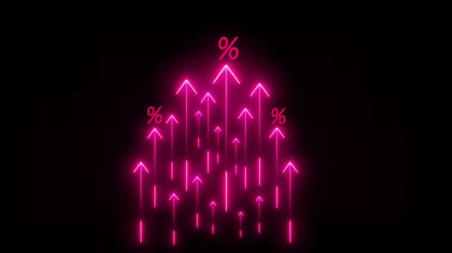 Interest rate and dividend. business financial investment, business growth, income, marketing and profit on black background.