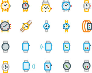 a set of different types of watches and watches