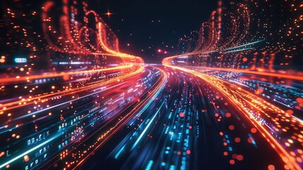 Fototapeta premium Futuristic Digital Data Streams