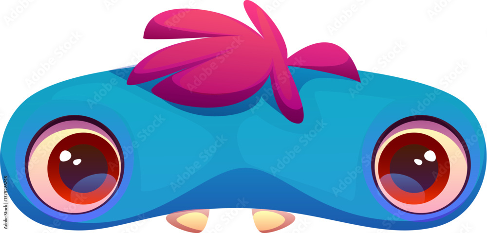 Fototapete spooky monster character font punctuation dash. fantasy bogle personage typeset mark, strange scarec