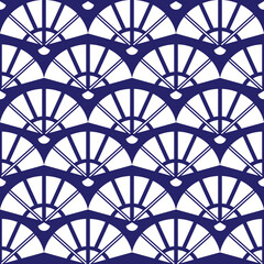 Elegant Japanese geometric pattern with traditional motif dark blue seamless background. fabric design textile swatch ladies dress, man shirt allover print