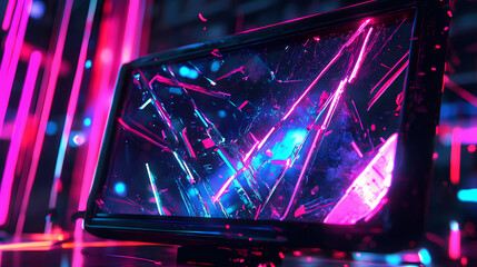 shattered monitor screen