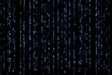 Blue Binary code Background. Digital and Secure Data Concept. Abstract Illustration