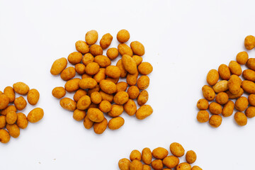 Fototapeta premium Coconut cream coated peanuts snack