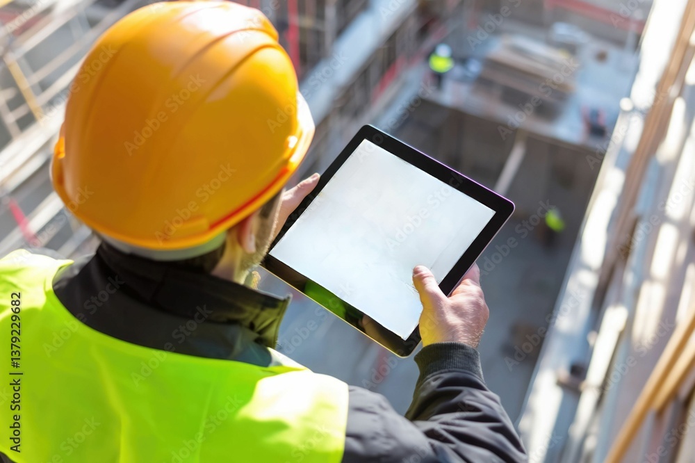 Poster everyone needs to be on the same page. shot of a group of architects using a digital tablet at a bui
