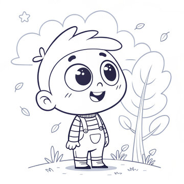 cartoon, vector, illustration, coloring, boy, child, drawing, children, art, christmas, cat, coloring book, angel, kid, xmas, love, childhood, people, fun, funny, animal, baby, sketch, fairytale, smil