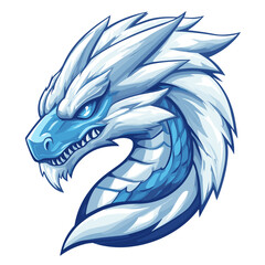 Esports vector logo featuring a fierce ice-cold dragon in side view design with frost details