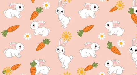 Bunny Meadow Bloom AI Generated