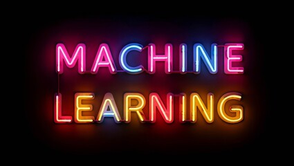 Machine learning colored text. Laser vintage effect.