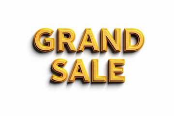 3D gold text grand sale.