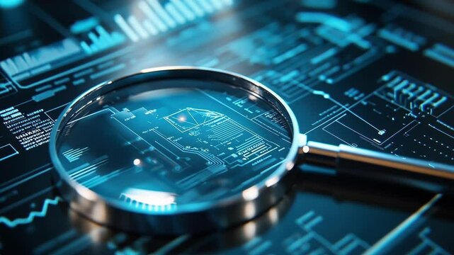 A close encounter with a magnifying glass over a printed chart detailing various cyber threats and associated insurance options revealing the intricate details of policy inclusions
