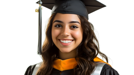 Young University Graduate Celebrating Achievement and Success in Professional Studio Portrait Shot.