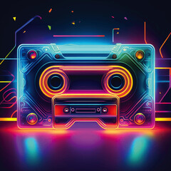 Neon Cassette Tape