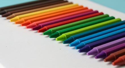 Fototapeta premium Vibrant Crayon Spectrum Awaiting Creative Expression AI Generated
