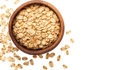 Delicious and Nutritious Oatmeal Bowl Isolated on White Background for Healthy Eating Concept