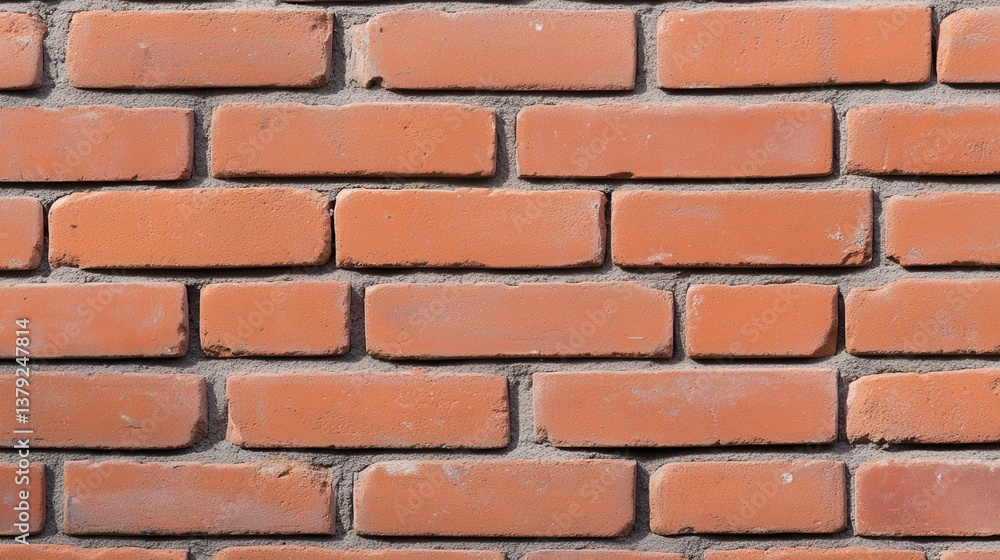 Poster close-up view of classic red brick wall with texture and pattern for construction and design project