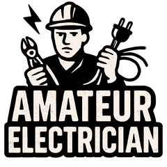 Amateur electrician holding tools with determination in a creative design for DIY enthusiasts 