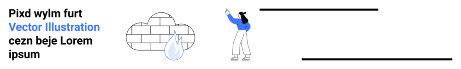 Woman pointing to a cloud-shape outline with a droplet design, indicating cloud computing or weather. Ideal for technology, environment, innovation, networking, software, education, simple landing