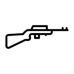 Rifle outline icon. Rifle black line illustration.