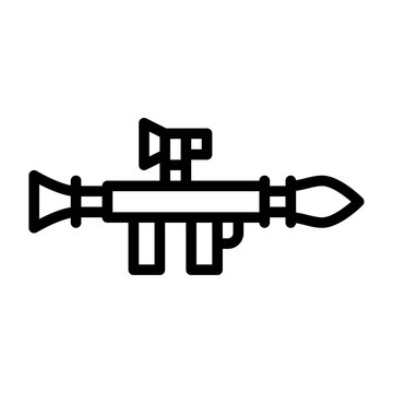 black outline bazooka weapon icon clip art preview