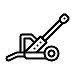 Fototapeta premium Artillery outline icon. Artillery black line illustration.