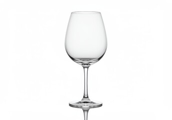 Clear wine glass elegant stemware isolated white background