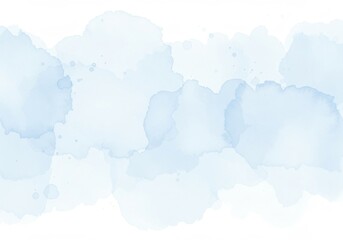 light blue watercolor splashes abstract isolated white background