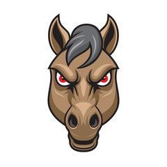 horse head mascot vector illustration furious horse design