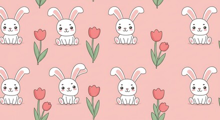 Obraz premium Bunny Bloom Rhapsody AI Generated
