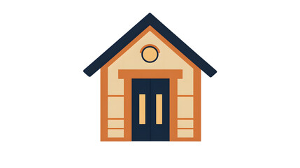 Obraz premium A cozy home with a welcoming entrance featuring a symmetrical design and warm colors for real