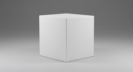 Naklejka premium Minimalist White Cube 3D Render Soft Lighting AI Generated