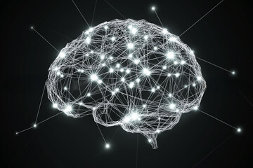 Digital Brain Network with Glowing Neural Connections – AI and Machine Learning Concept