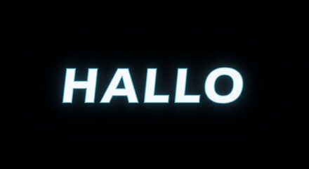 Glowing Hallo Text Digital Art Neon Hallo Greeting Dark Background Cyberpunk Hallo Bright Blue Letters Hallo In Light Minimalist Design Electric Blue Hallo Word Art AI Generated
