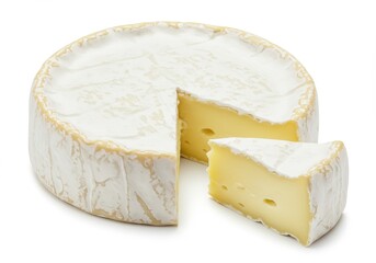 Soft white cheese wheel brie
