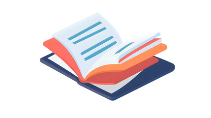An Open Book with Colorful Pages and Text Lines Ideal for Education Learning and Knowledge C