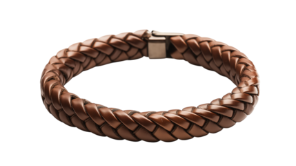 brown leather  bracelet isolated on white background , transparent png 