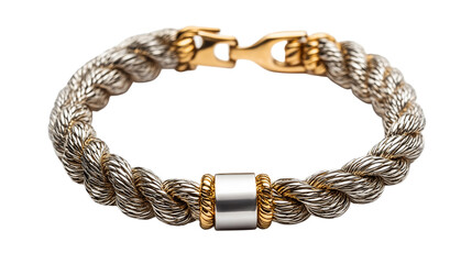 golden and silver  bracelet isolated on white background , transparent png 