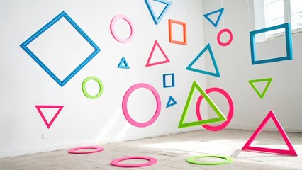 Colorful Geometric Shapes in Room