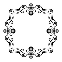 circle floral frames calligraphic ornament hand drawing minimalist elegant element