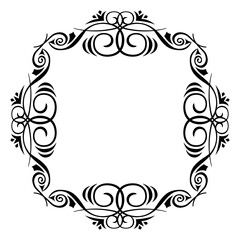 circle floral frames calligraphic ornament hand drawing minimalist elegant element