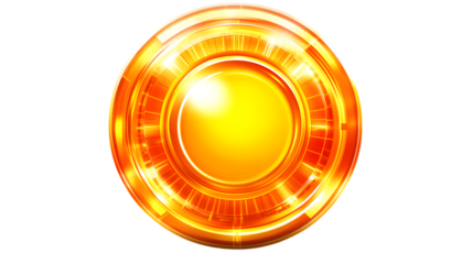 Golden Circular Light Design with Radiant Glow for Technology and Futuristic Themes
