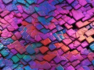 Abstract Colorful 3D Cubes Seamless Pattern, Textured Background tile pattern