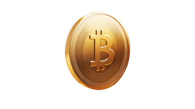 Golden Digital Currency Coin with Symbol Shiny Metallic Finish Cryptocurrency Concept HighQ