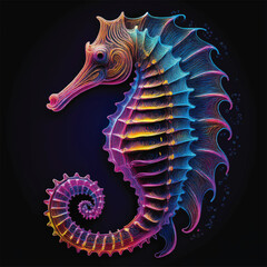 neon seahorse