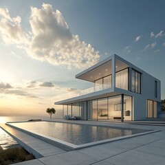 modern office building with blue sky